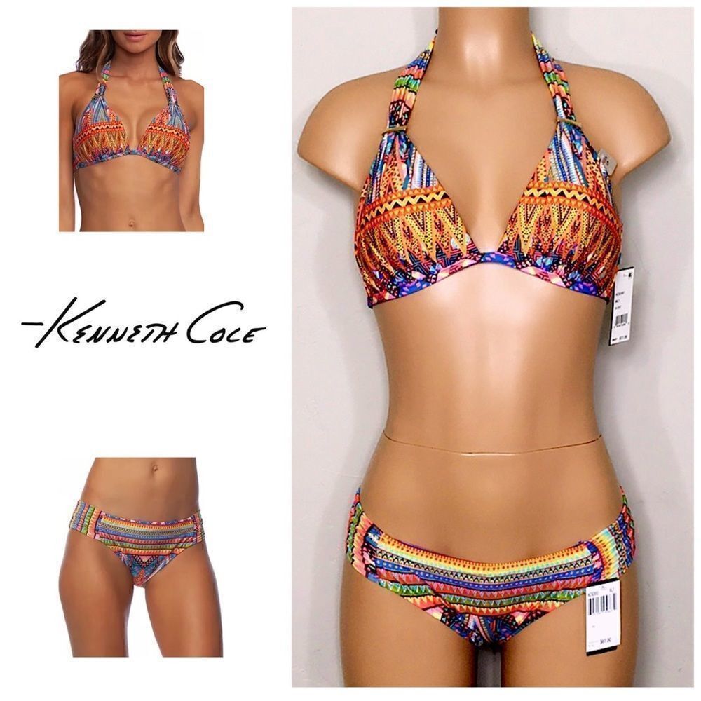 New. Kenneth Cole multicolored bikini. 34B/C-S/bottom
